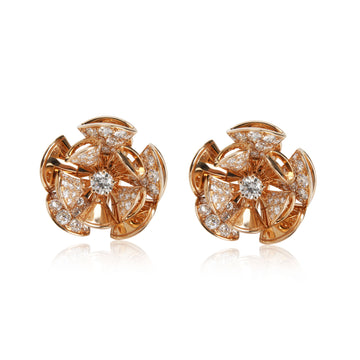 BVLGARI Divas' Dream En Tremblant Flower Earrings in 18k Rose Gold, 2.6 Ctw