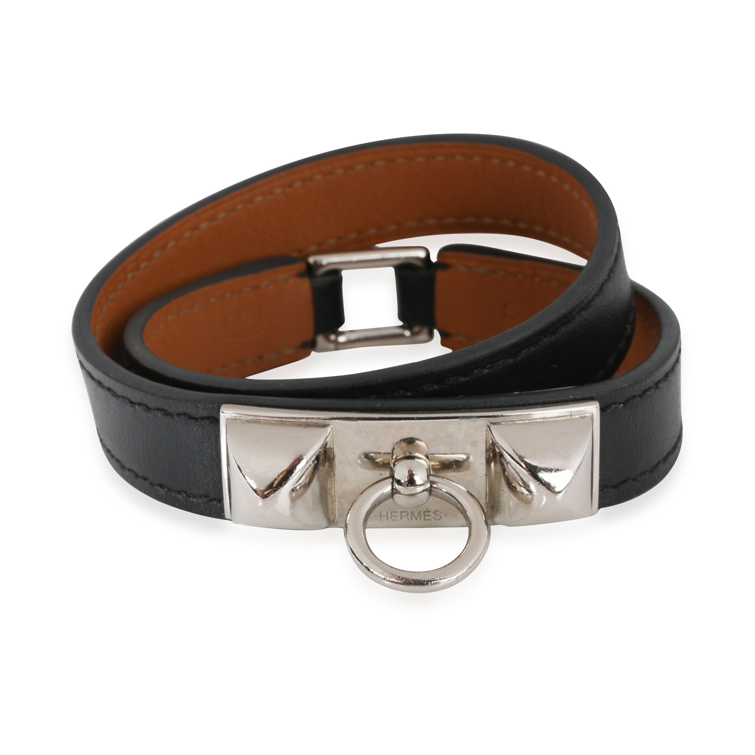 Hermès HERMES Bracelet / leather / BLK Black ref.557903 - Joli Closet