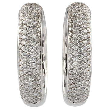 Modern 2.30 Carat Diamonds 18 Karat White Gold Earrings