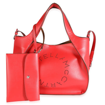 STELLA MCCARTNEY Lover Red Alter Napa Perforated Logo Crossbody Bag