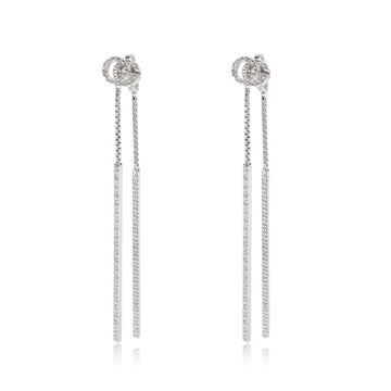 GUCCI Running G Diamond Drop Earrings in 18k White Gold 0.56 CTW