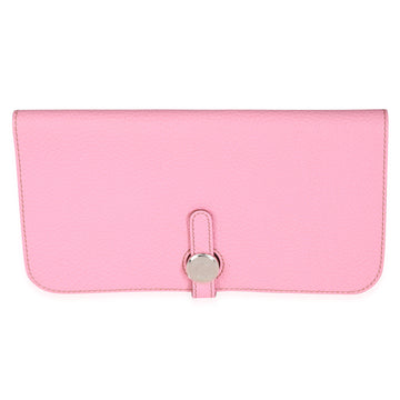 HERMES 5P Pink Togo Dogon Recto Verso Wallet PHW
