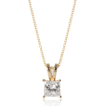 Princess Solitaire Diamond Pendant in 14K Yellow Gold [1.81 CTW]