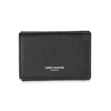 SAINT LAURENT Black Leather Tiny Wallet
