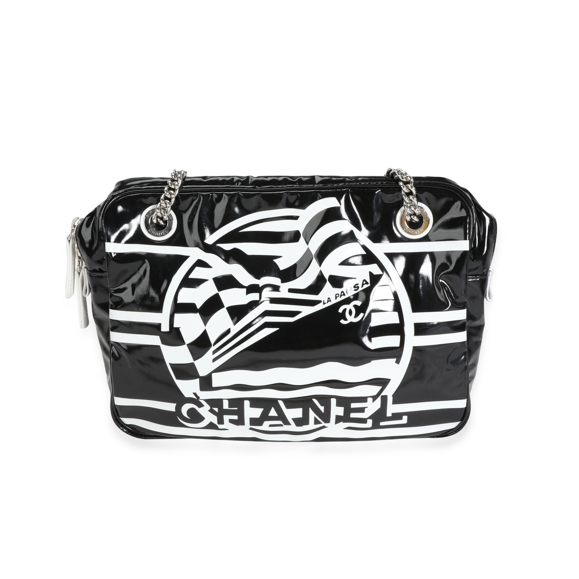 chanel black and white handbag