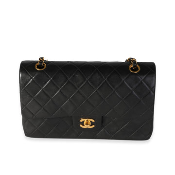 CHANEL Vintage Black Quilted Lambskin Classic Medium Double Flap