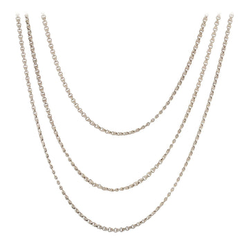 French 20th Century Silver Long Necklace
