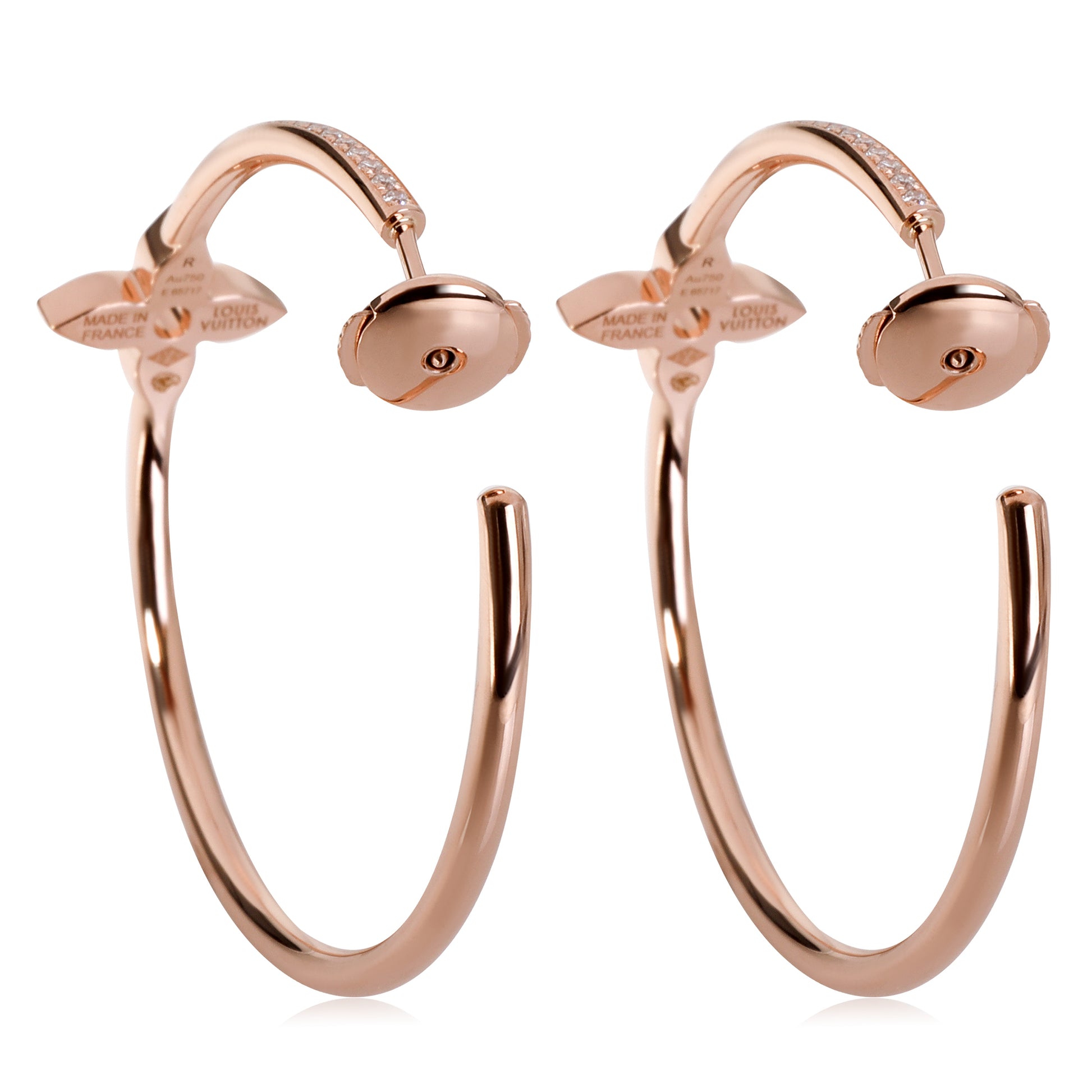 Louis Vuitton Idylle Blossom Hoop Earrings in 18K Rose Gold 0.61 CTW