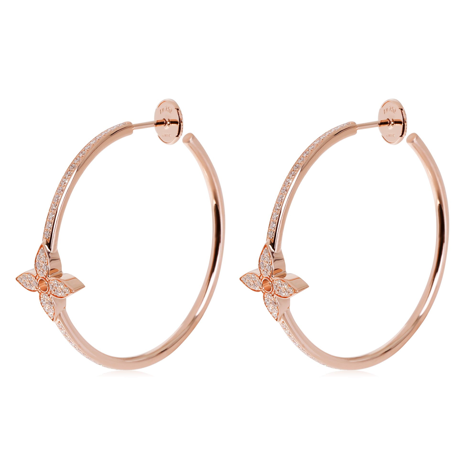 Idylle Blossom Small Hoop, Pink Gold And Diamond - Per Unit