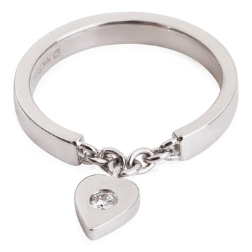 CARTIER Mon Amour Heart Charm Ring in 18kt White Gold 0.05 CTW