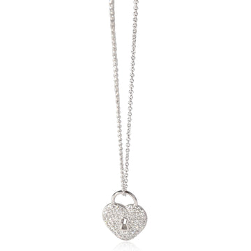 TIFFANY & CO. Diamond Heart Lock Pendant in Platinum 0.25 CTW