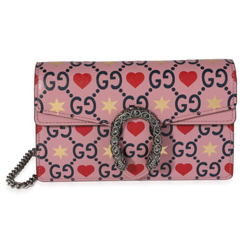 GUCCI Pink Calfskin Valentine's Day Super Mini Dionysus Bag