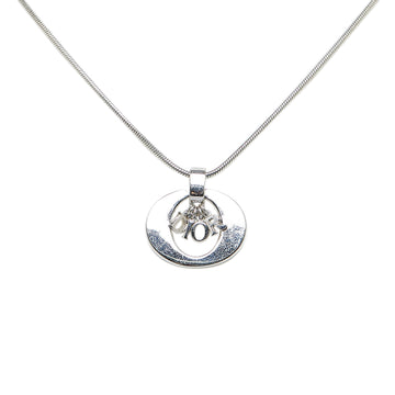 Chanel Silver CC Baguette Crystal Medium Pendant Necklace - LAR