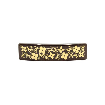 LOUIS VUITTON Brown Resin And Gold Hair Barrette