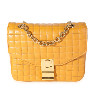 CELINE Ocre Quilted Calfskin Small C Flap Bag