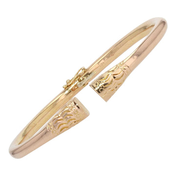 Modern Solid 18 Karat Rose Gold Bangle Bracelet