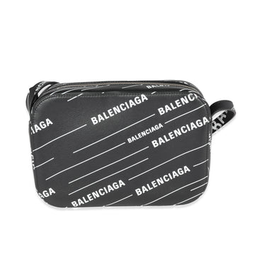 BALENCIAGA Black & White Logo Everyday Camera Bag