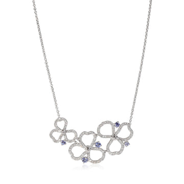 TIFFANY & CO. Paper Flowers Necklace with Diamonds & Tanzanite in Platinum