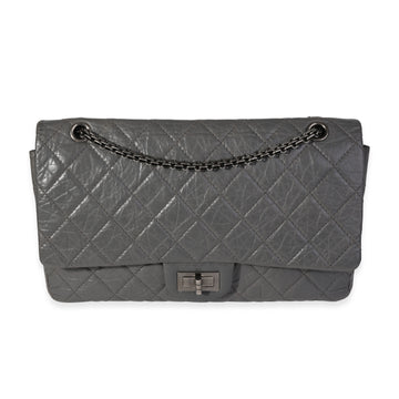 CHANEL Gray Quilted Aged Calfskin Reissue 2.55 227 Double Flap Bag