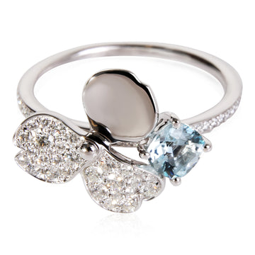 TIFFANY & CO. Paper Flowers Aquamarine Diamond Ring in Platinum 0.30 CTW
