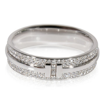 TIFFANY & CO. Tiffany T Wide Diamond Ring in 18k White Gold 0.57 CTW
