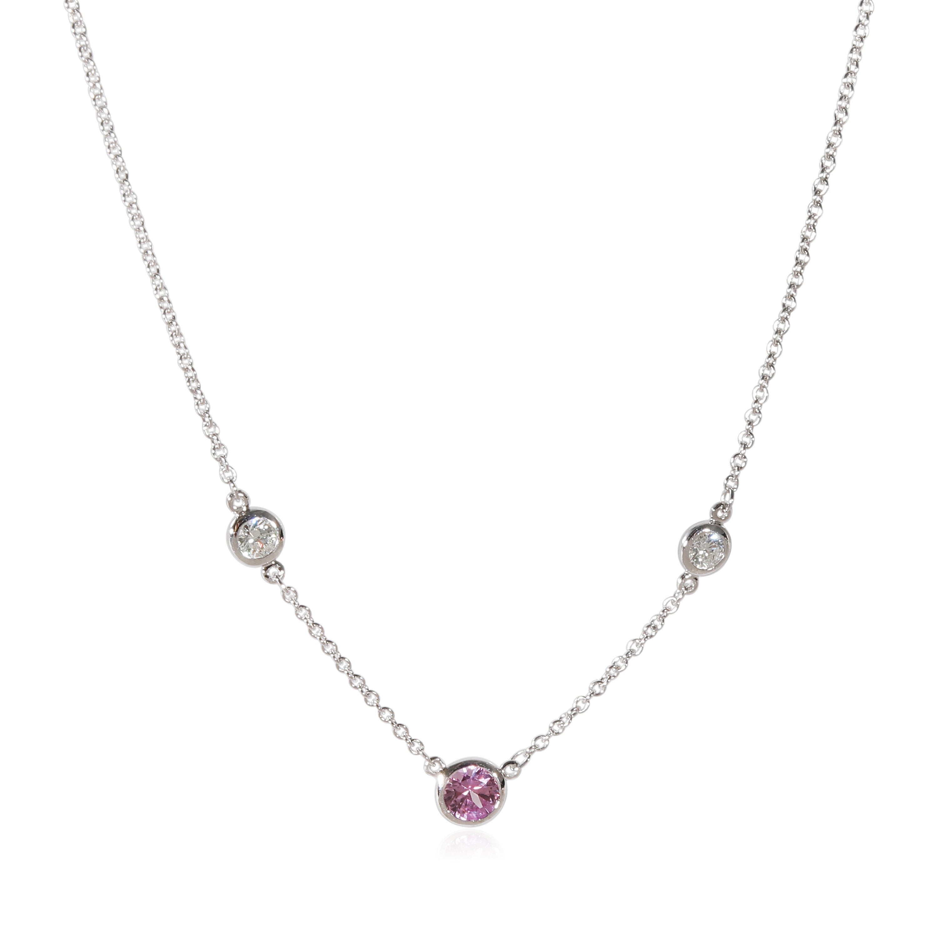Tiffany & Co. | Jewelry | Tiffany Co Pink Sapphire Necklaceoriginal Box  Pouch Gift Bag Ribbon | Poshmark