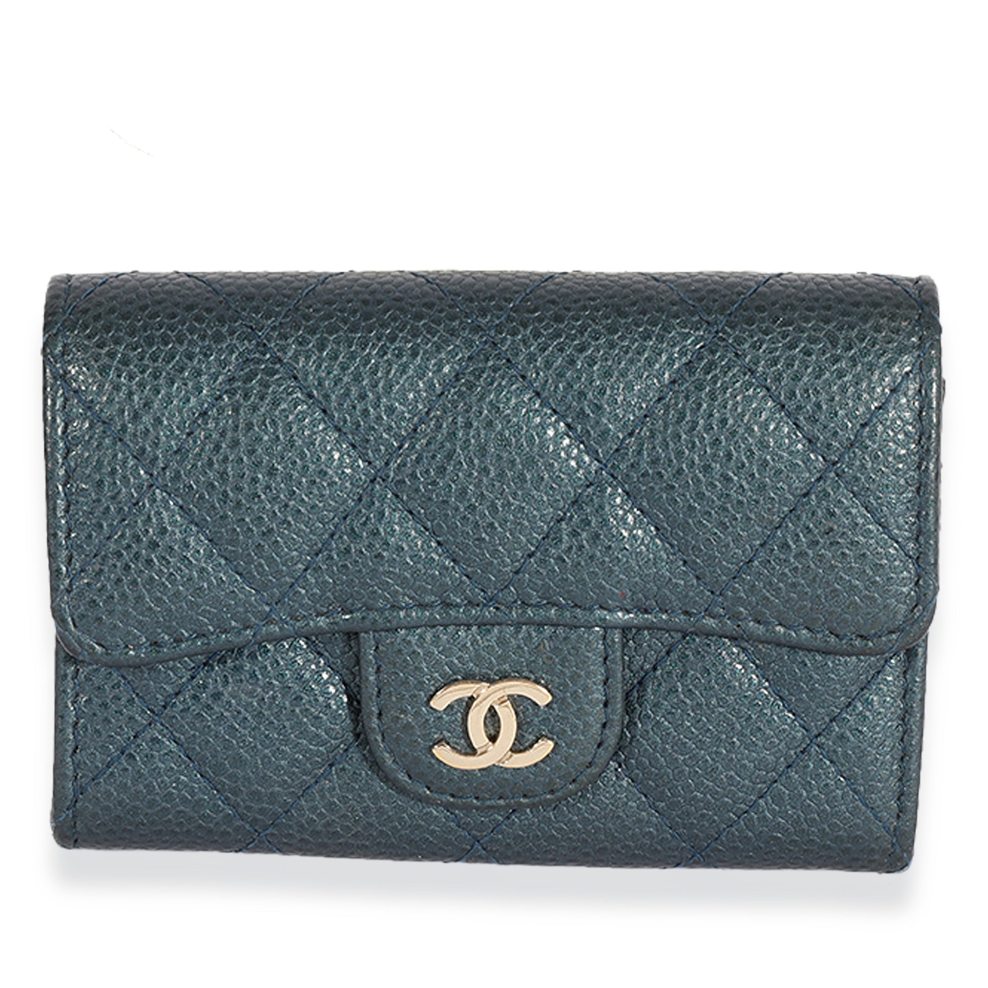 Chanel CC Gusset Classic Flap Wallet Quilted Caviar Long in 2023