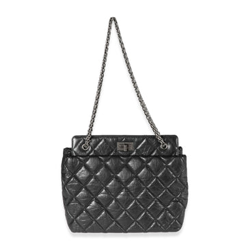 CHANEL Black Quilted Aged Calfskin Reissue Shopping Tote