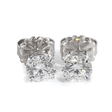 Diamond Stud Earrings in 14K White Gold [3.16 CTW]