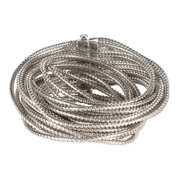Sabbadini 12 Strand Narrow Tubogas Slinky Bracelet in 18k White Gold