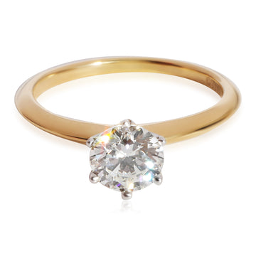 TIFFANY & CO. The Tiffany Solitaire Ring in 18K Yellow Gold/Plat 1.05 CTW