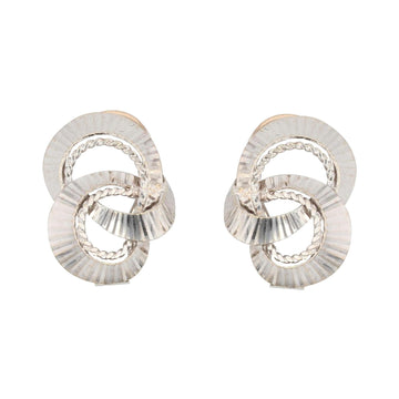 French 1960s 18 Karat White Gold Clip Earrings
