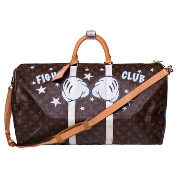 New Customized Louis Vuitton Keepall 55 Macassar strap JOKER Travel bag