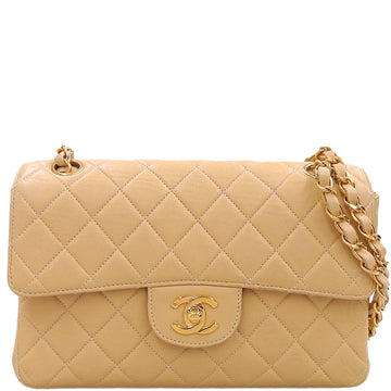 CHANEL Around 1997 Made Double Face Classic Flap Chain Bag Beige