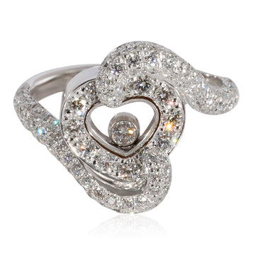 CHOPARD Happy Diamond Heart Ring in 18k White Gold 0.86 CTW