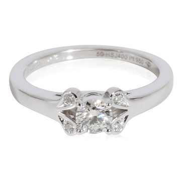CARTIER Ballerine Diamond Engagement Ring in 950 Platinum F VS1 0.27 CTW