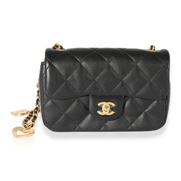 CHANEL Black Quilted Lambskin Mini Flap Bag