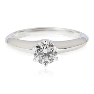 TIFFANY & CO. Tiffany Setting Diamond Solitaire Ring in 950 Platinum H VS2 0.58