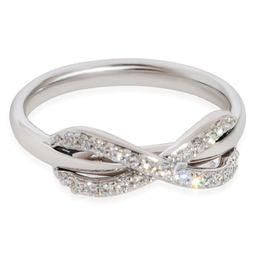 TIFFANY & CO. Infinity Diamond Fashion Ring in 18k White Gold 0.13 CTW