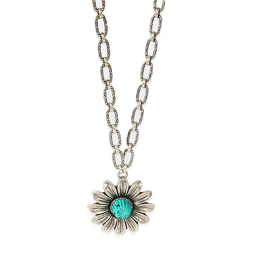 GUCCI Marmont Double G Flower Necklace in Sterling Silver