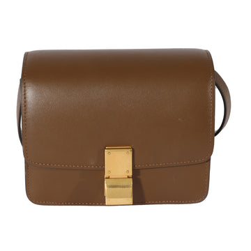 CELINE Brown Smooth Leather Small Box Bag