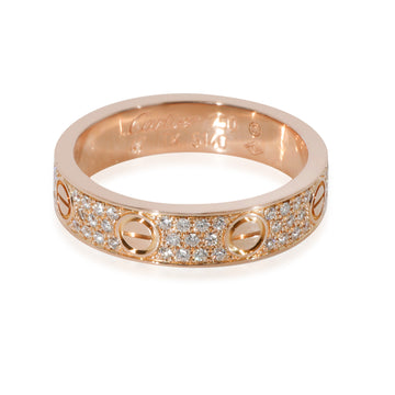 CARTIER Love Diamond Pave Band in 18k Rose Gold 0.31 CTW