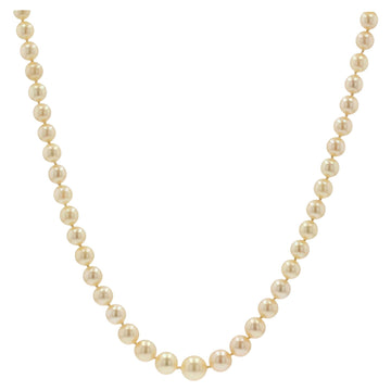 French 1950s Cultured Golden Falling Pearl Necklace