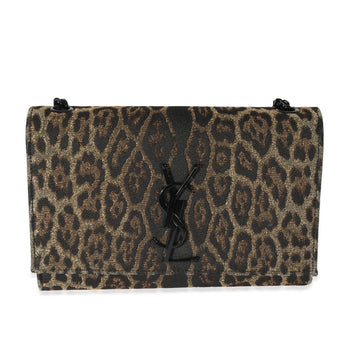 SAINT LAURENT Brocade Leopard Kate Bag