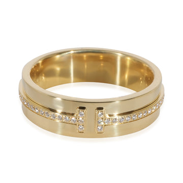 TIFFANY & CO. Tiffany T Wide Diamond Ring in 18k Yellow Gold 0.12 CTW