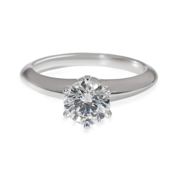 TIFFANY & CO. Solitaire Diamond Engagement Ring in Platinum F VS2 0.93 CTW