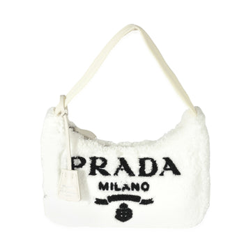 PRADA White Terry Re-Edition 2000 Mini Bag