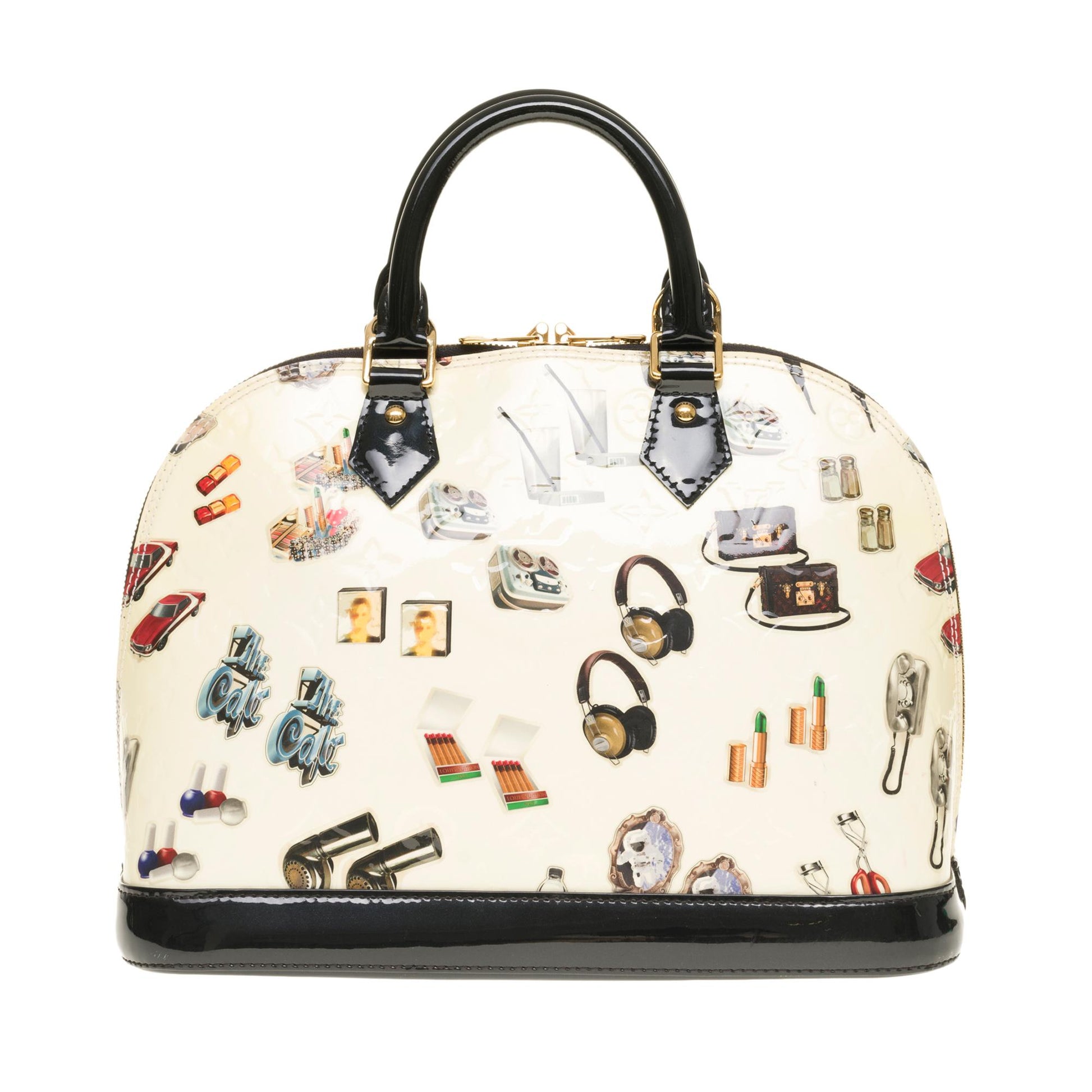 Collector Louis Vuitton Alma Sticker Animation Handbag by Nicolas Ghesquière