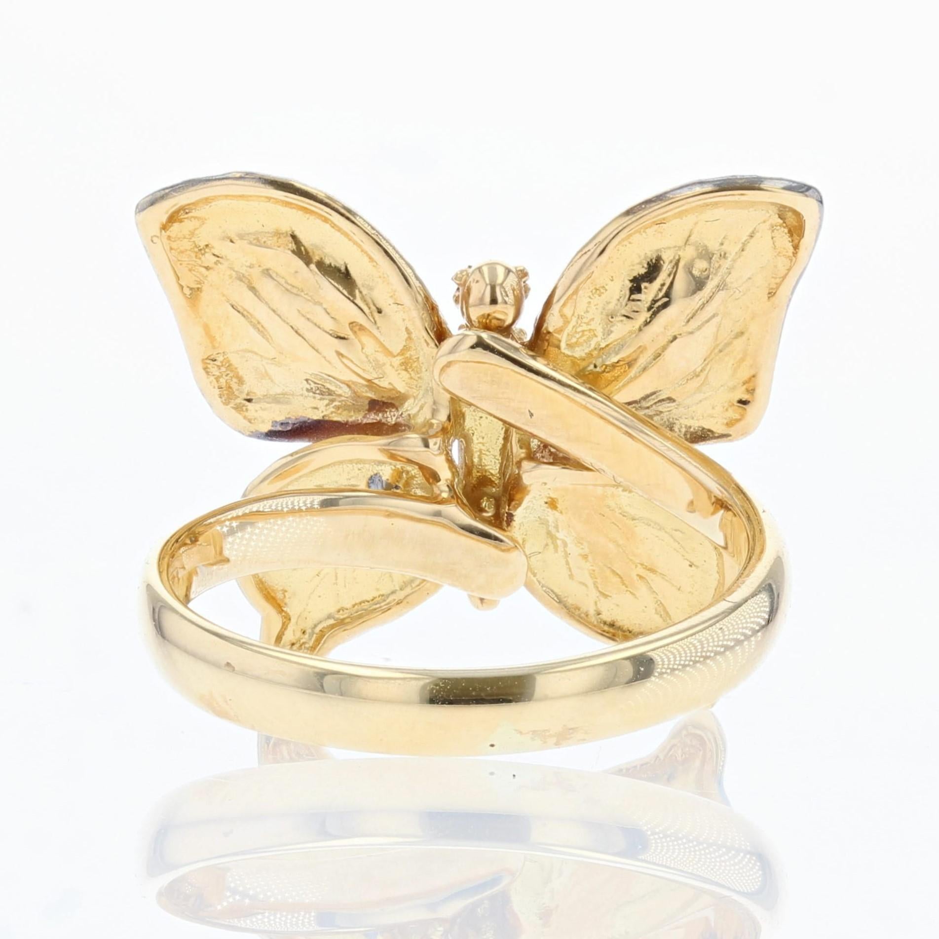 10K Yellow Gold 1/5 Ctw Diamond Butterfly Ring – Rays Jewelry International  -