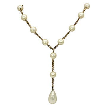 CHANEL Vintage Pearl Y Lariat Necklace
